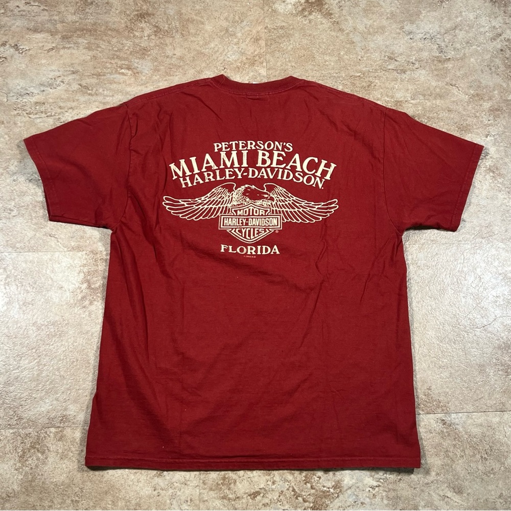 Harley Davidson Knucklehead Miami Beach Florida Tshirt - Picture 3 of 5
